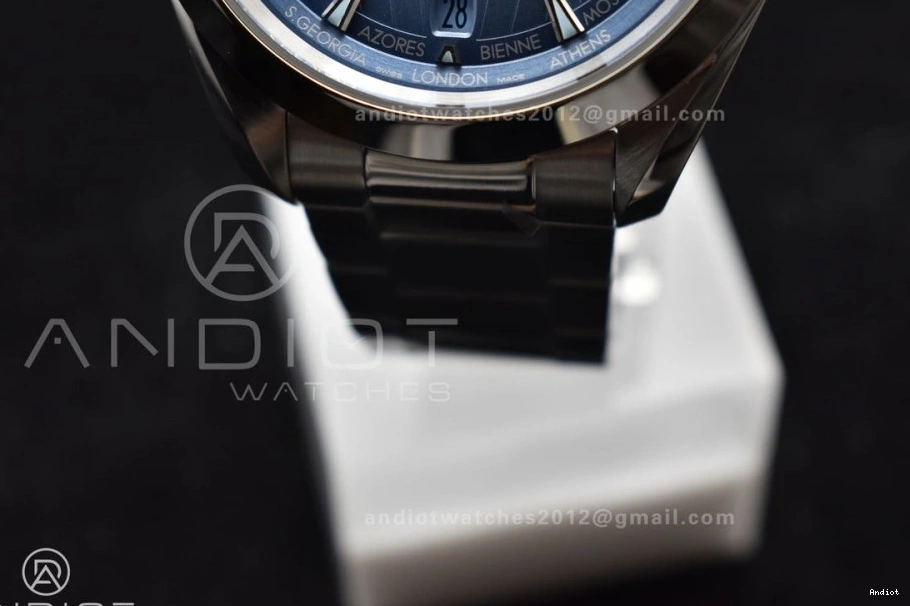 Edition On Terra 43mm Blue Bracelet 1:1 VSF Clone Stainless Worldtimer Dial A8938 Summer Aqua GMT Best Super 0304